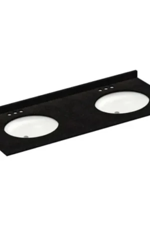 Affordable LessCare 61" x 22" Absolute Black with Backsplash (4 in Spread)