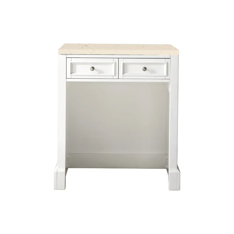 Budget James Martin Vanities De Soto 30" Bright White Makeup Countertop With 3cm Eternal Marfil Quartz Top