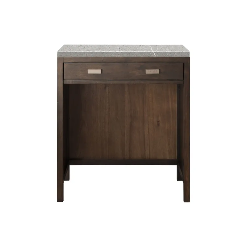 James Martin Vanities Addison 30" Mid Century Acacia Free-standing Makeup Countertop With 3cm Eternal Serena Quartz Top Affordable