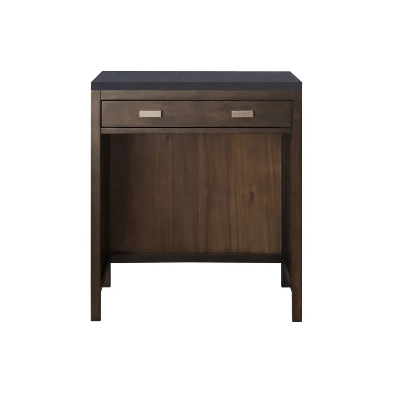 James Martin Vanities Addison 30" Mid Century Acacia Free-standing Makeup Countertop With 3cm Charcoal Soapstone Quartz Top Last Chance