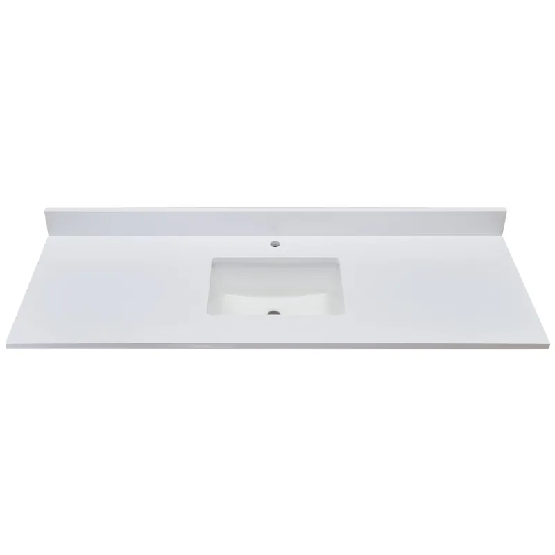 Altair Viterbo 61" x 22" Snow White Composite Stone Bathroom Vanity Top With White SInk Don’t Miss Out