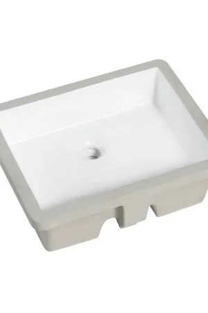 Altair Dixie 20" Retegular White Finish Ceramic Undermount Vanity Sink Handmade