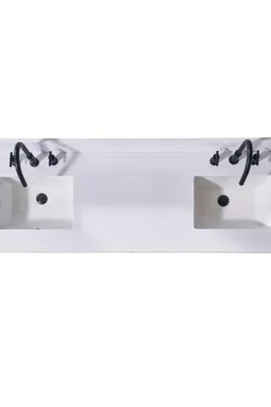 Altair Andalo 73" x 22" Snow White Composite Stone Bathroom Vanity Top With White SInk Direct From Factory
