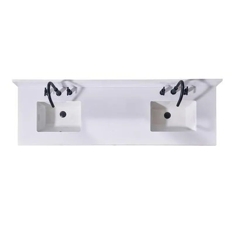Altair Andalo 73" x 22" Snow White Composite Stone Bathroom Vanity Top With White SInk Direct From Factory
