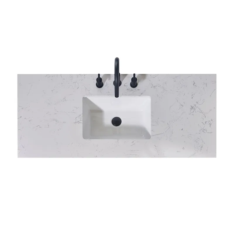 Brand New Altair Merano 48" x 22" Aosta White Apron Composite Stone Bathroom Vanity Top With White SInk