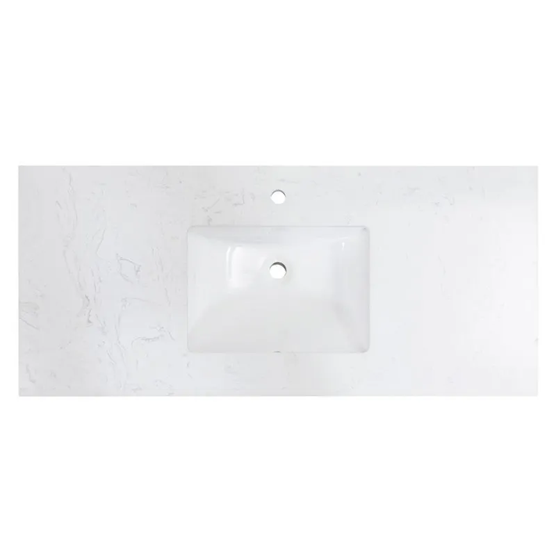 Altair Salerno 49" x 22" Aosta White Composite Stone Bathroom Vanity Top With White SInk Price Drop