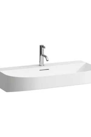 Holiday Sale Laufen Sonar 32" White Ceramic Countertop Bathroom Sink With 3 Faucet Holes