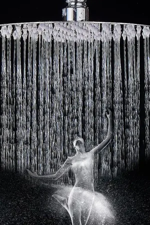 Vanity Art 12" Brushed Nickel Stainless Steel Round Ultra Thin High Pressure Rainfall Showerhead Trending
