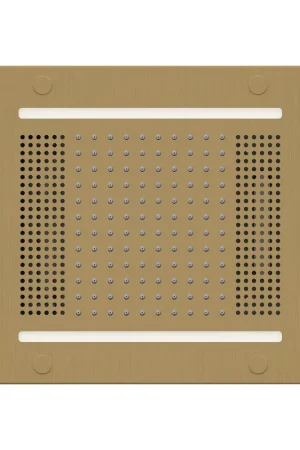Bargain ThermaSol 14" x 14" Satin Brass Finish Hydrovive Light, Sound and Rain System