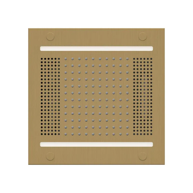 Bargain ThermaSol 14" x 14" Satin Brass Finish Hydrovive Light, Sound and Rain System