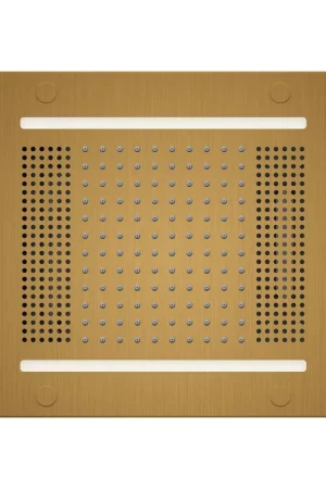 Exclusive ThermaSol 14" x 14" Antique Brass Finish Hydrovive Light, Sound and Rain System