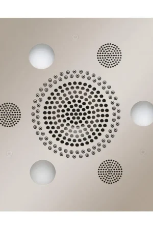 Authentic ThermaSol 10" x 10" Polished Nickel Finish Square Serenity Advanced Light, Sound and Rain System