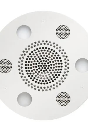 ThermaSol 10" White Finish Round Serenity Advanced Light, Sound and Rain System Modern