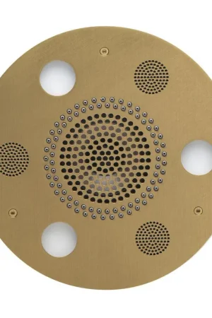 ThermaSol 10" Satin Brass Finish Round Serenity Advanced Light, Sound and Rain System Price Cut