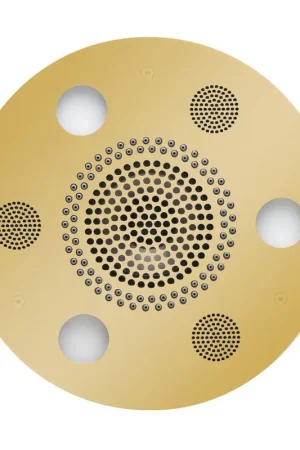 ThermaSol 10" Polished Gold Finish Round Serenity Advanced Light, Sound and Rain System Hassle-Free Returns