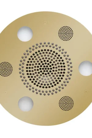 ThermaSol 10" Polished Brass Finish Round Serenity Advanced Light, Sound and Rain System Premium