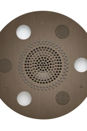 Exclusive Offer ThermaSol 10" Antique Nickel Finish Round Serenity Advanced Light, Sound and Rain System
