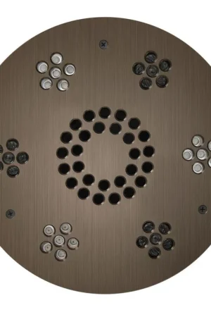 Buy Direct ThermaSol 10" Antique Nickel Finish Round Serenity Essential Light and Music System Modern