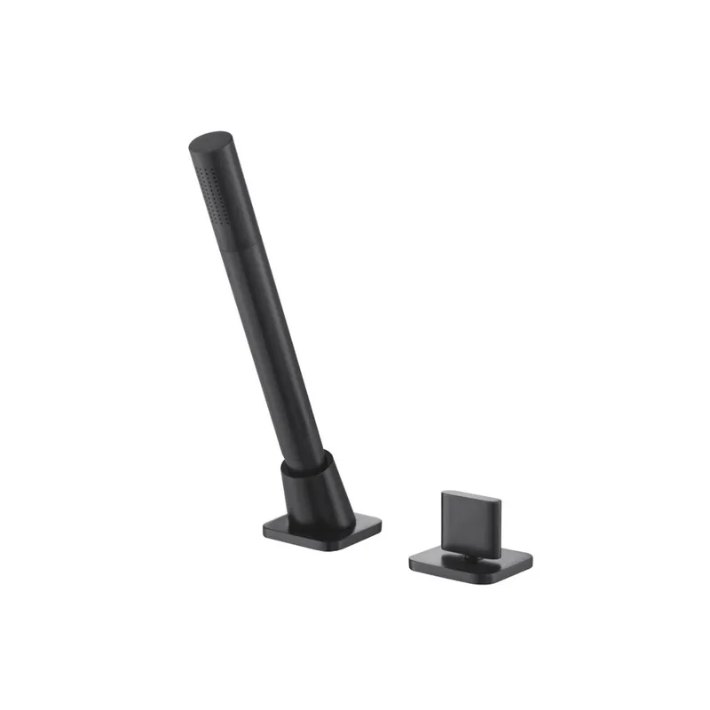 Flusso Faucets Serie 260 Deck Diverter With Holder and Hose in Matte Black Editor’s Pick