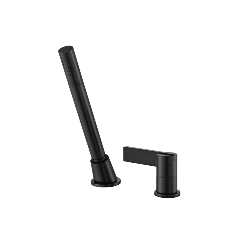 Flusso Faucets Serie 145 Deck Diverter With Holder and Hose in Matte Black Deal