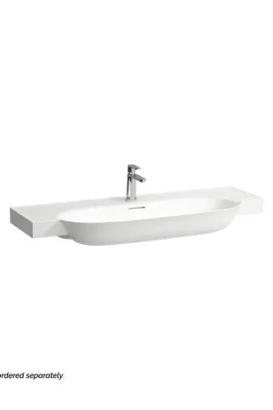 Exclusive Offer Laufen New Classic 47" x 19" White Ceramic Wall-Mounted Bathroom Sink With Faucet Hole