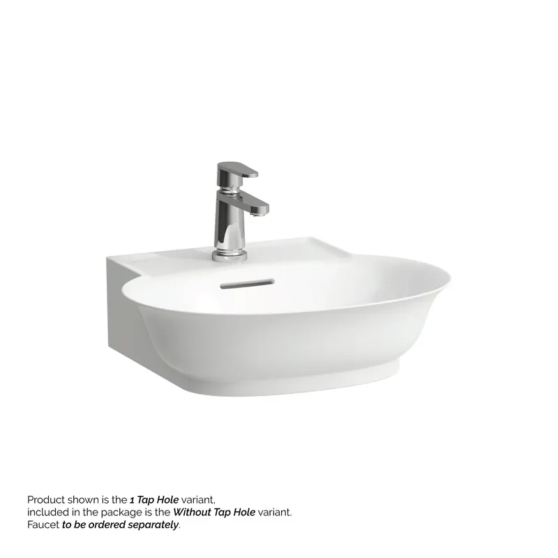 Laufen New Classic 20" x 18" Matte White Ceramic Countertop Bathroom Sink Without Faucet Hole Viral