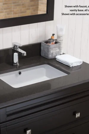 Instant Buy Blossom 36" x 22" Mocha Woodland Quartz Vanity Top With Backsplash