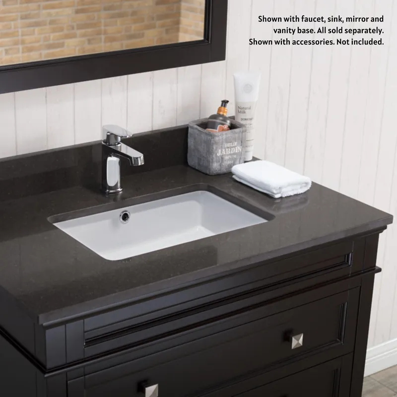 Instant Buy Blossom 36" x 22" Mocha Woodland Quartz Vanity Top With Backsplash