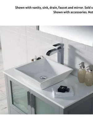 Crafted Blossom Sydney 36" x 18" White Ceramic Vanity Top