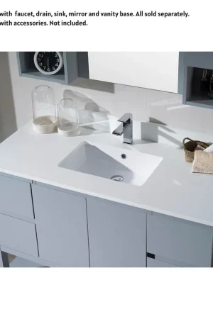 Blossom Monaco 49" x 22" White Quartz Vanity Top With Single Sink Hole and Backsplash Reduced Price
