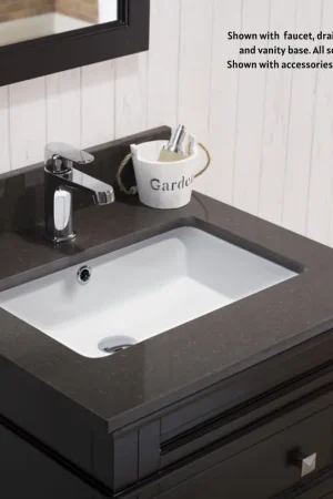 Free Shipping Blossom 24" x 22" Mocha Woodland Quartz Vanity Top With Backsplash