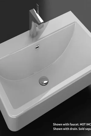 Bulk Order Blossom Venice 32" x 21" White Rectangular Acrylic Vanity Top With Integrated Single Sink And Overflow