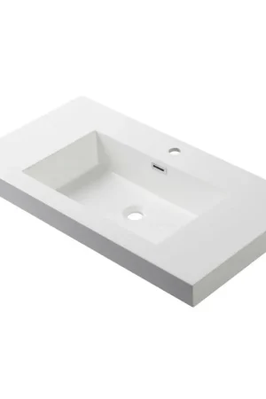 Free Delivery Blossom 30" x 18" White Rectangular Acrylic Vanity Top With Integrated Single Sink And Overflow
