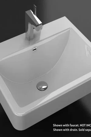 Blossom Venice 26" x 21" White Rectangular Acrylic Vanity Top With Integrated Single Sink And Overflow Budget