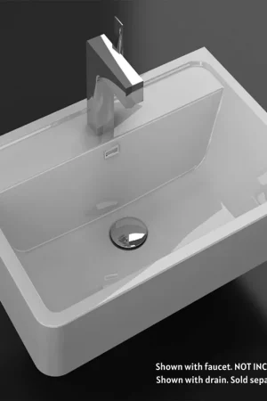 Blossom Madrid 24" x 17" White Rectangular Acrylic Vanity Top With Integrated Single Sink and Overflow While Supplies Last