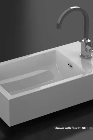 Trending Blossom Colmar 18" x 10" White Rectangular Acrylic Vanity Top With Integrated Single Sink and Overflow