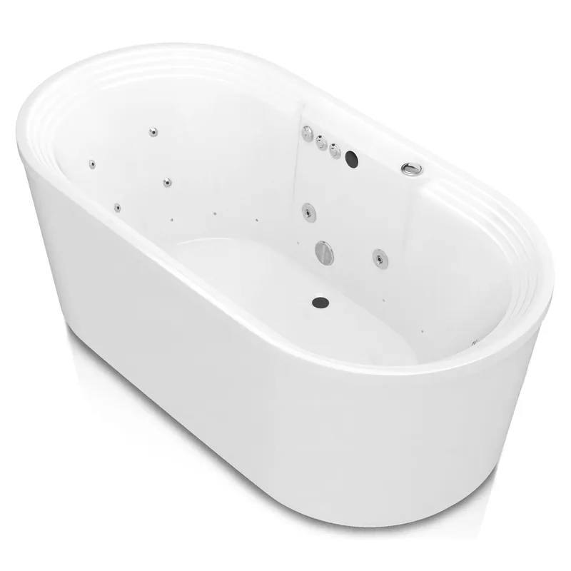 ANZZI Sofi Series 67" x 33" Matte White Freestanding Whirlpool Bathtub With Built-In Overflow and Pop-Up Drain Buy Today