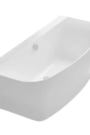 Bargain ANZZI Bank Series 65" x 31" Freestanding Glossy White Bathtub With Built-In Overflow