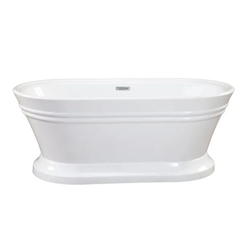 Altair Solace 59" x 30" White Acrylic Freestanding Bathtub Authentic