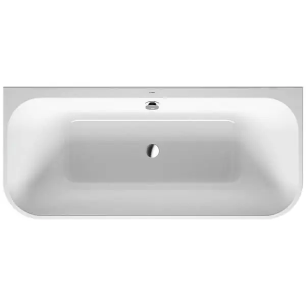 Premium Duravit Happy D.2 71" x 32" x 19" White and Graphite Back-to-Wall Bathtub (700451800000090)