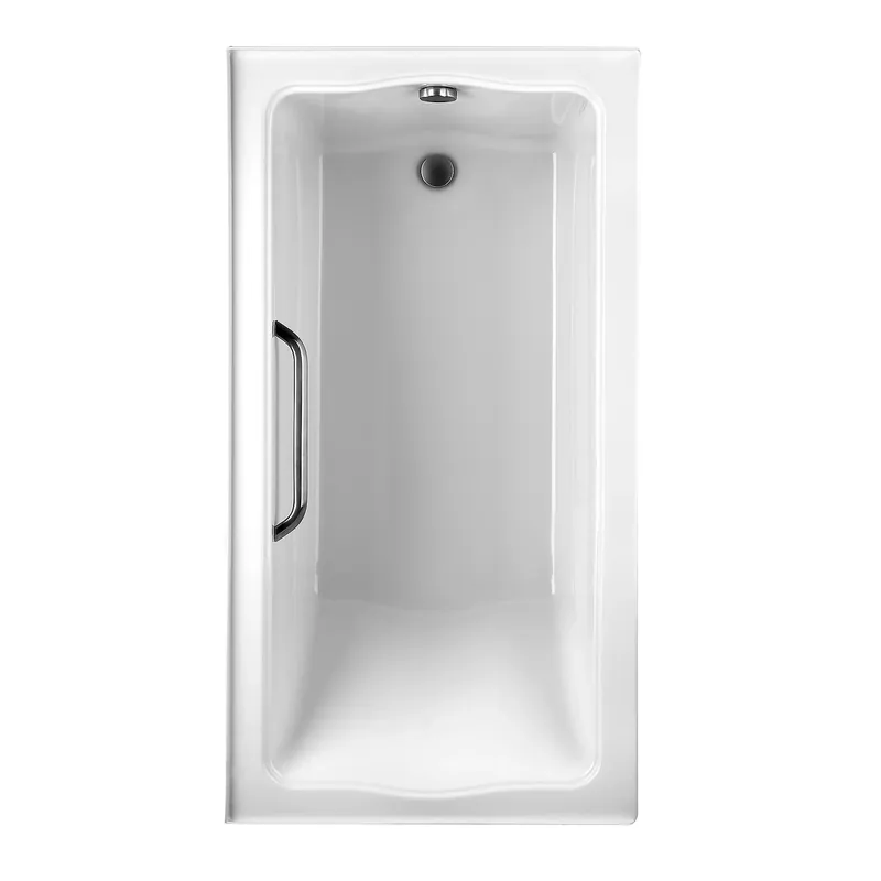 TOTO Clayton 60" x 32" Right Drain Tile-in Soaker Bathtub With Polished Chrome Grab Bar Genuine