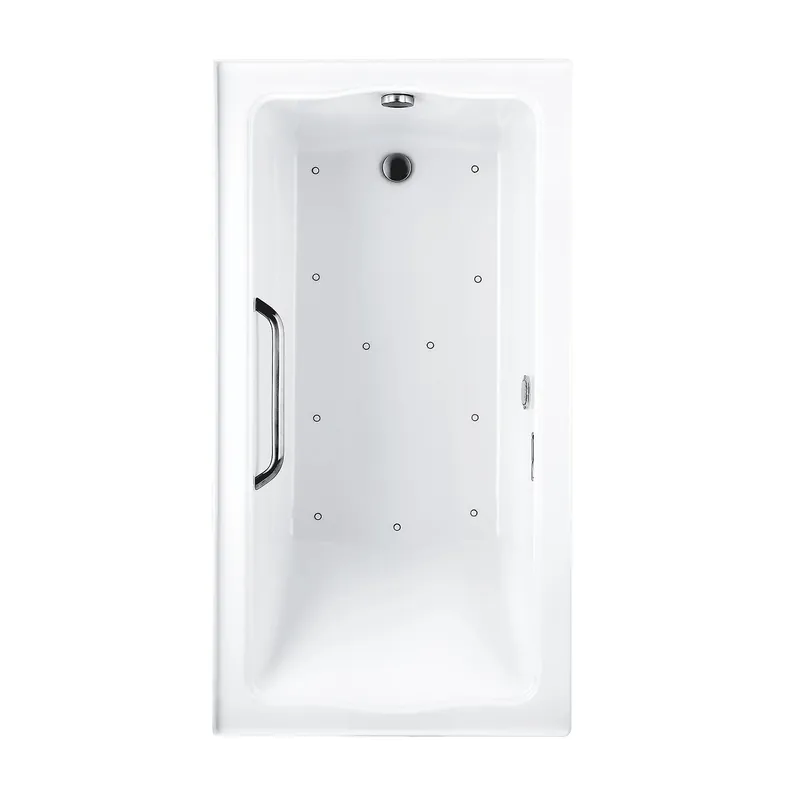 New Arrival TOTO Clayton 60" x 32" Acrylic Right Blower Air Bath With Brushed Nickel Grab Bar
