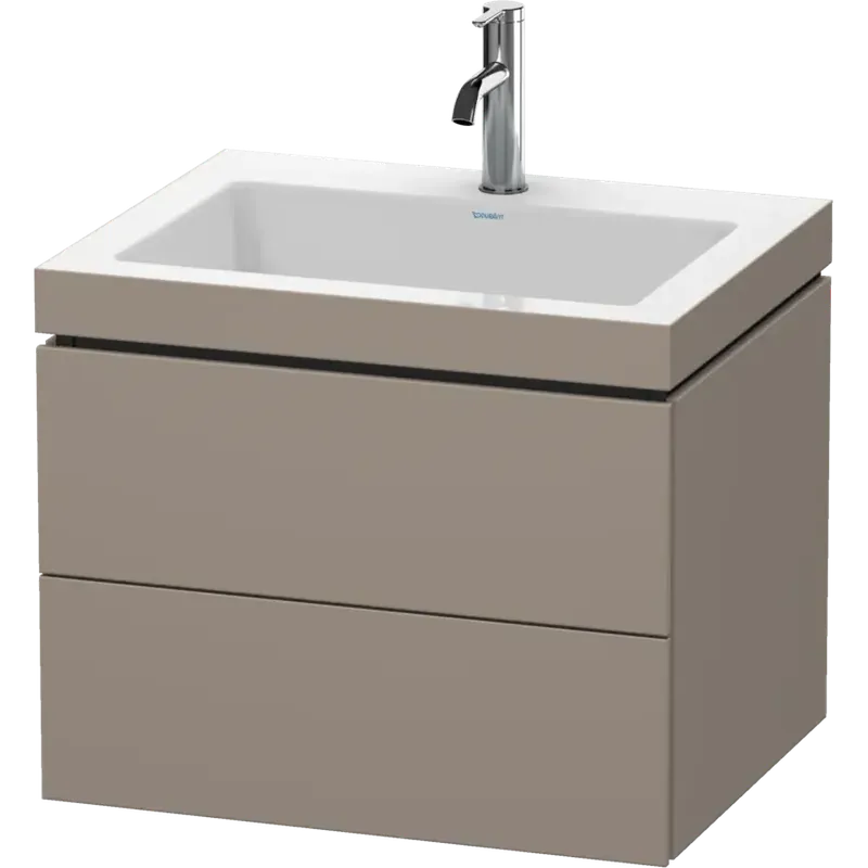 Duravit L-Cube 24" x 20" x 19" Basalt Two Drawer C-Bonded Wall-Mount Vanity Kit (LC6926O4343) Top Pick