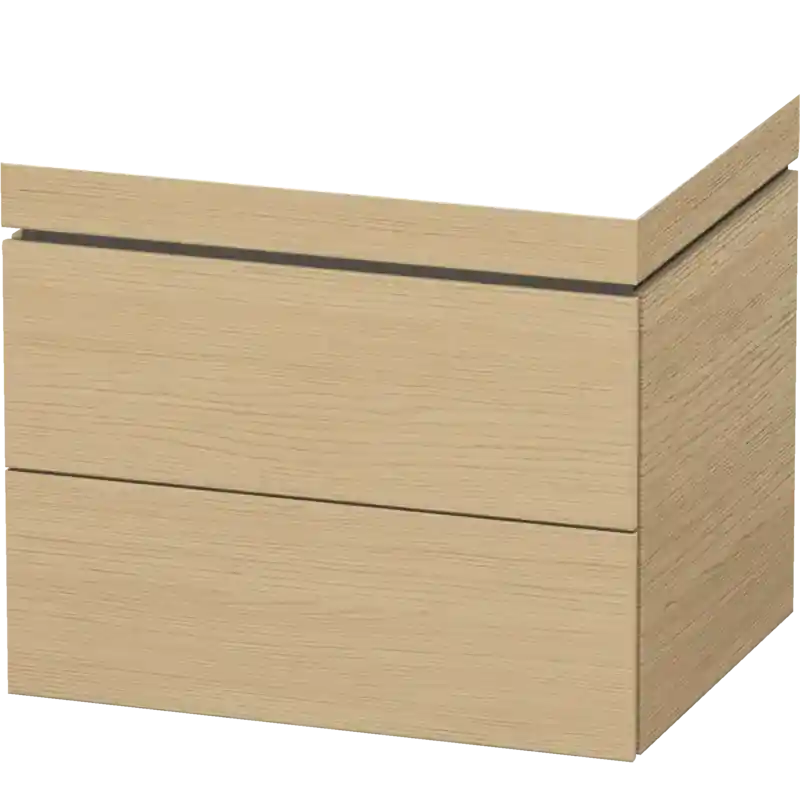 Duravit L-Cube 24" x 20" x 19" Natural Oak Two Drawer C-Bonded Wall-Mount Vanity Kit (LC6926N3030) Fast Shipping