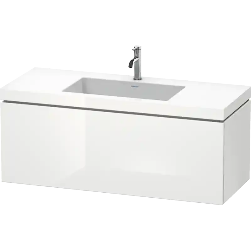 Same Day Shipping Duravit L-Cube 47" x 20" x 19" White One Drawer C-Bonded Wall-Mount Vanity Kit (LC6919O8585)