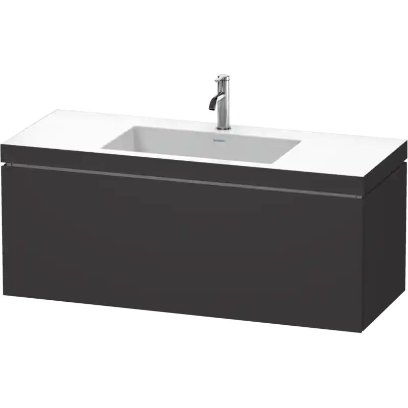 Duravit L-Cube 47" x 20" x 19" Graphite One Drawer C-Bonded Wall-Mount Vanity Kit (LC6919O8080) Best Seller