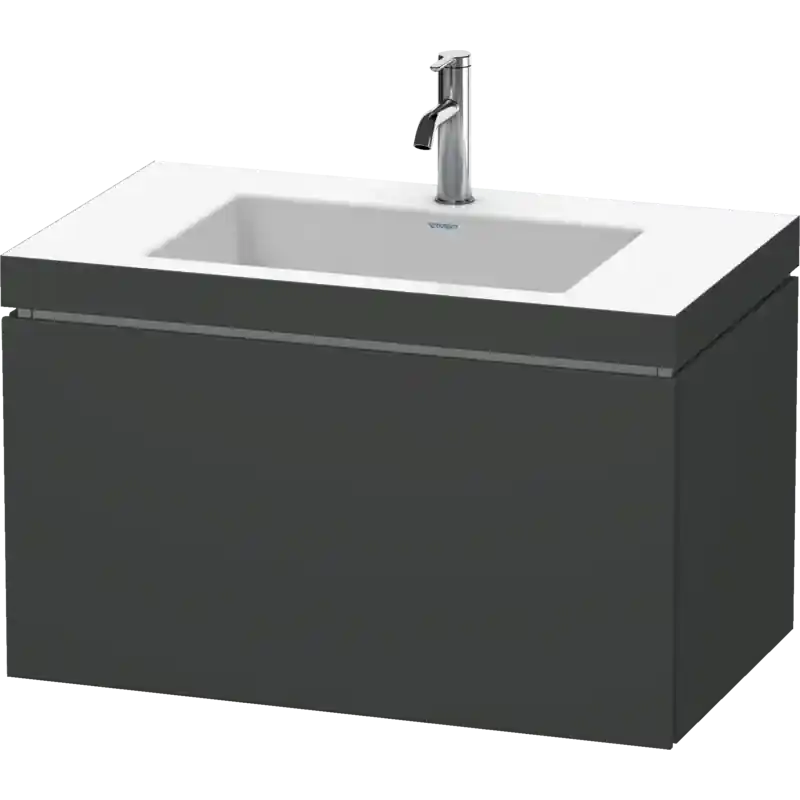 Sale Duravit L-Cube 31" x 20" x 19" Graphite One Drawer C-Bonded Wall-Mount Vanity Kit (LC6917O4949)