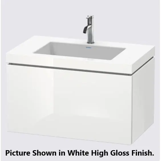 Instant Buy Duravit L-Cube 31" x 20" x 19" American Walnut One Drawer C-Bonded Wall-Mount Vanity Kit (LC6917O1313)
