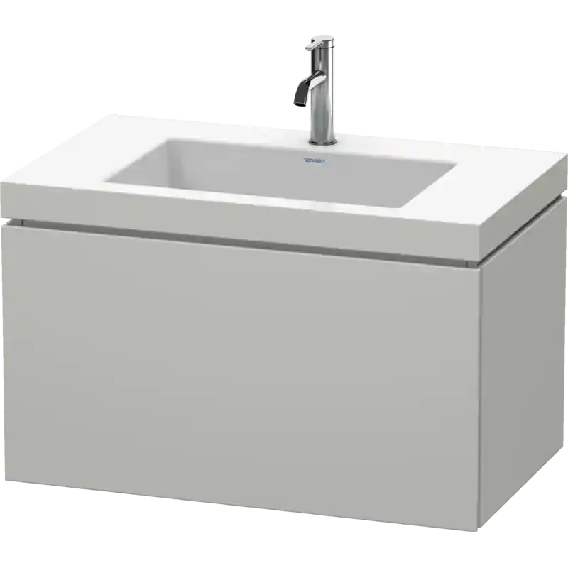 Fresh Stock Duravit L-Cube 31" x 20" x 19" Concrete Gray One Drawer C-Bonded Wall-Mount Vanity Kit (LC6917O0707)