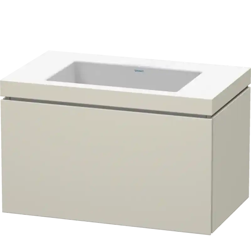 Duravit L-Cube 31" x 20" x 19" Taupe One Drawer C-Bonded Wall-Mount Vanity Kit (LC6917N9191) Special Discount